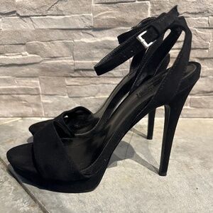 🌟•Classic Black Suede Strappy Heels | 7.5 | Y2K Party Date Night Stilettos